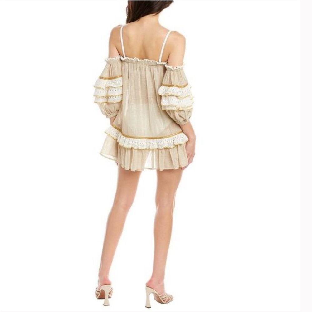 NWT $295 Ramy Brook Womens Kyro Mini Dress, Brown size XS off shoulder - Picture 4 of 14